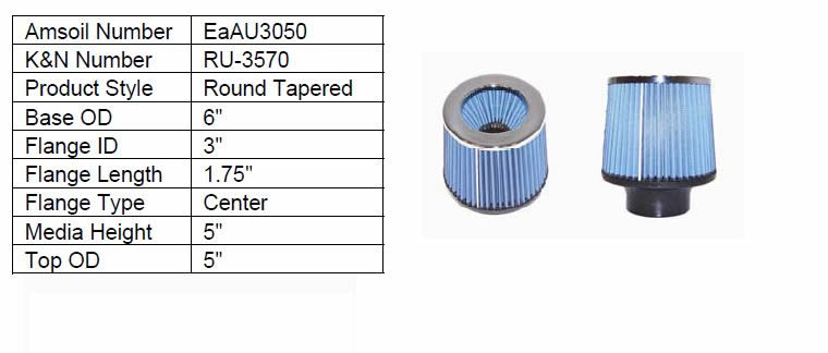 Amsoil EA Universal Air Induction Filters EAAU3050