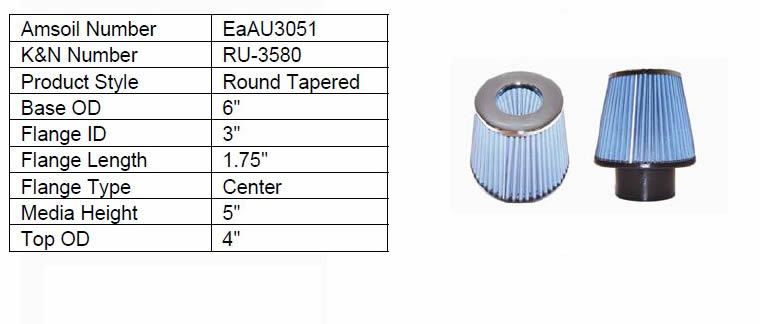 Amsoil EA Universal Air Induction Filters EAAU3051