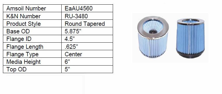 Amsoil EA Universal Air Induction Filters EAAU4560